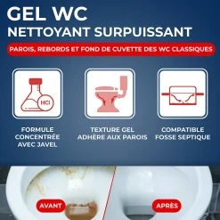 Starwax Désinfectant nettoyant gel javel WC 750 ml* Nettoyant Pour Wc