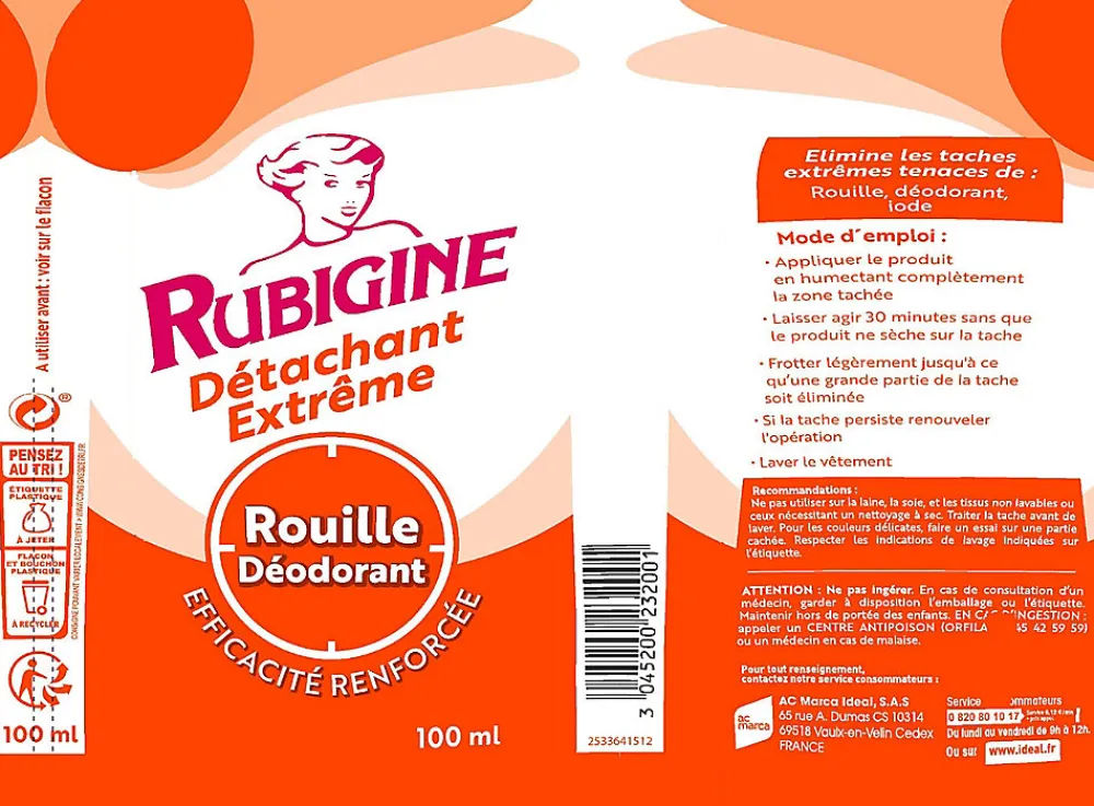 Détachant extrême anti-rouille 100ml>Rubigine