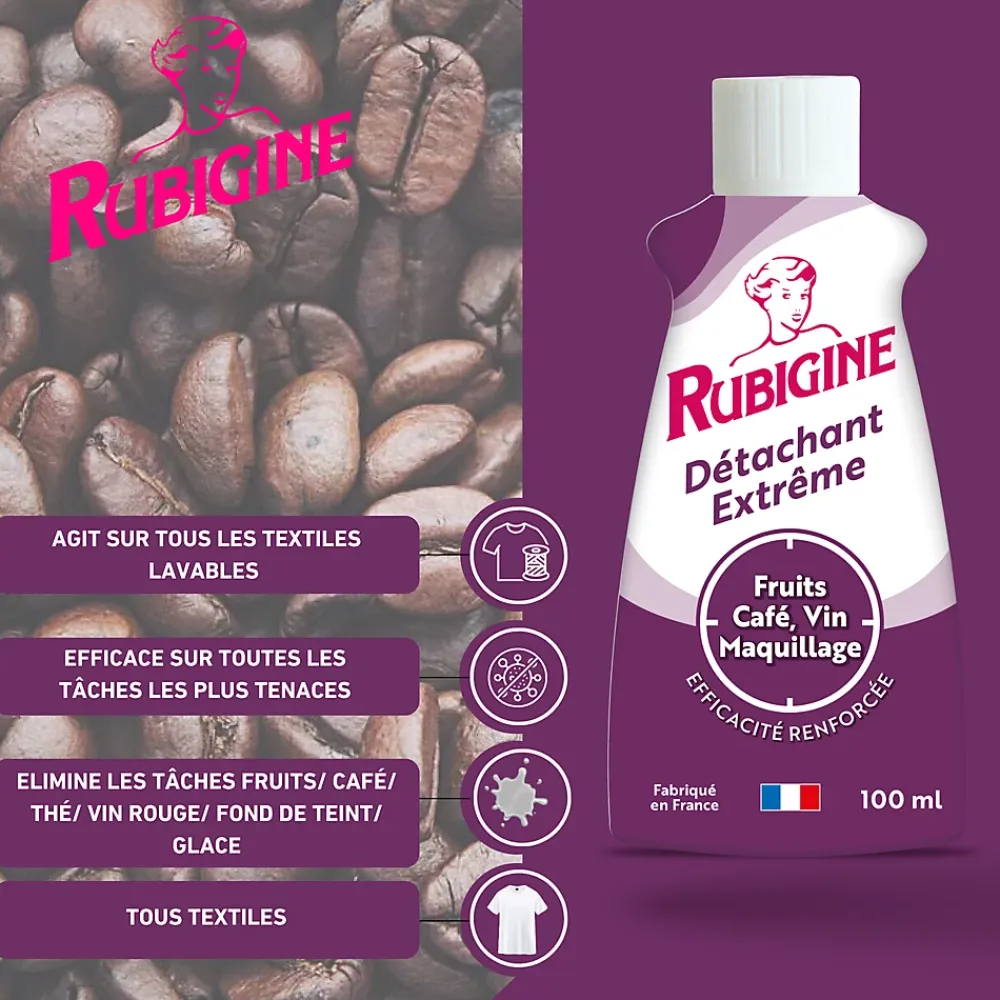 Rubigine Détachant extrême fruits, café, vin 100ml* Entretien Du Textile