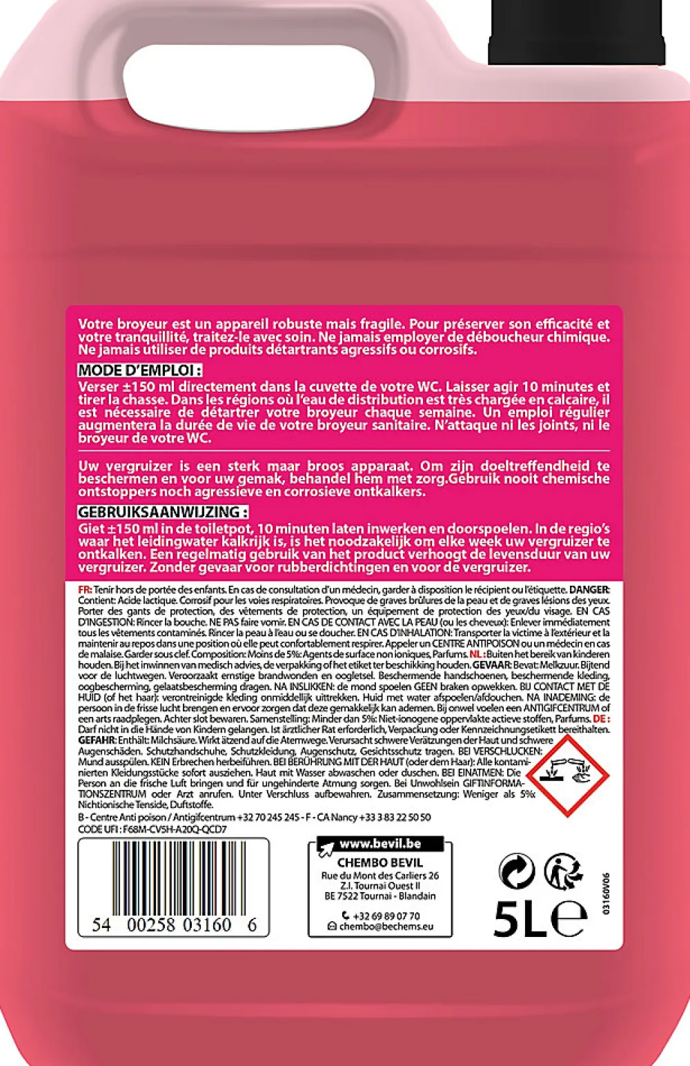 Détartrant broyeur action rapide Fulgurant 5L> Hot