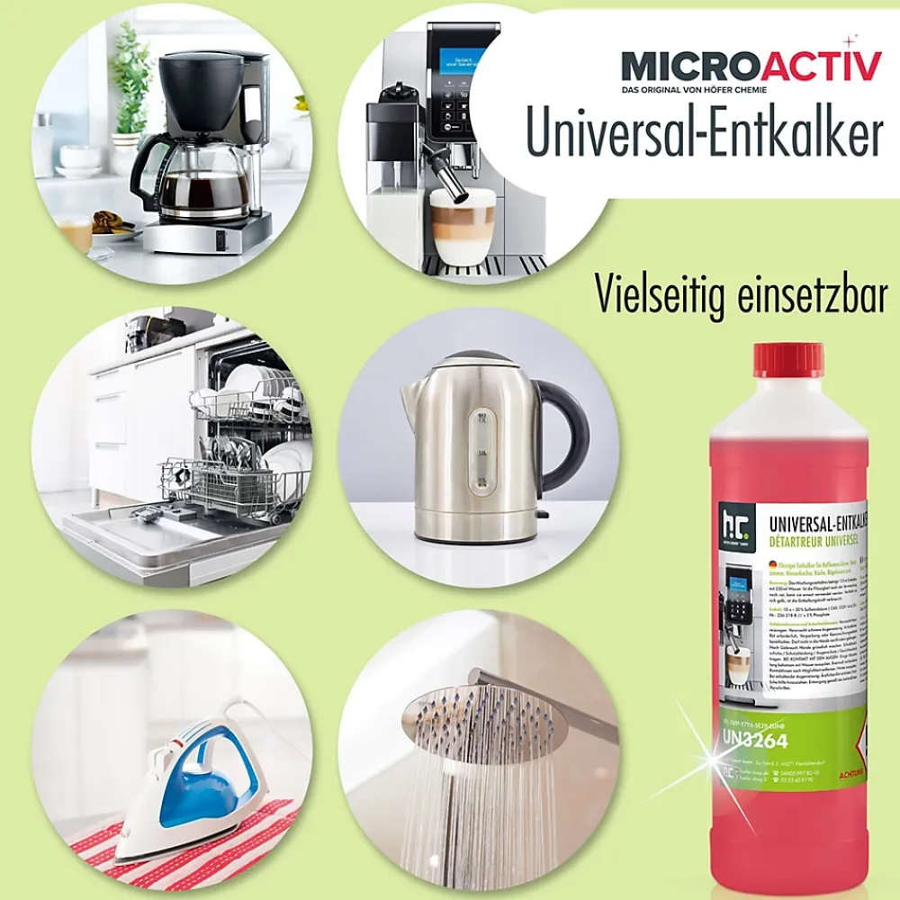 Höfer Chemie Détartrant Universel Microactiv Avec Indicateur De Couleur Pour Machines À Café Entièrement Automatiques En Bidon De 1 x 5 L* Nettoyant Pour Cuisine