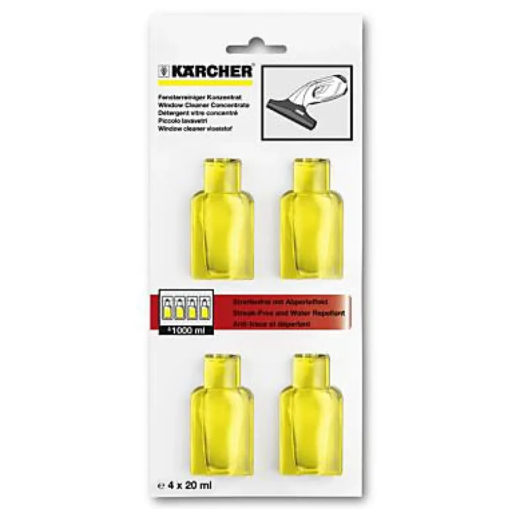 Kärcher Détergent vitre concentré Karcher 4 x 20 ml* Nettoyant Pour Vitres