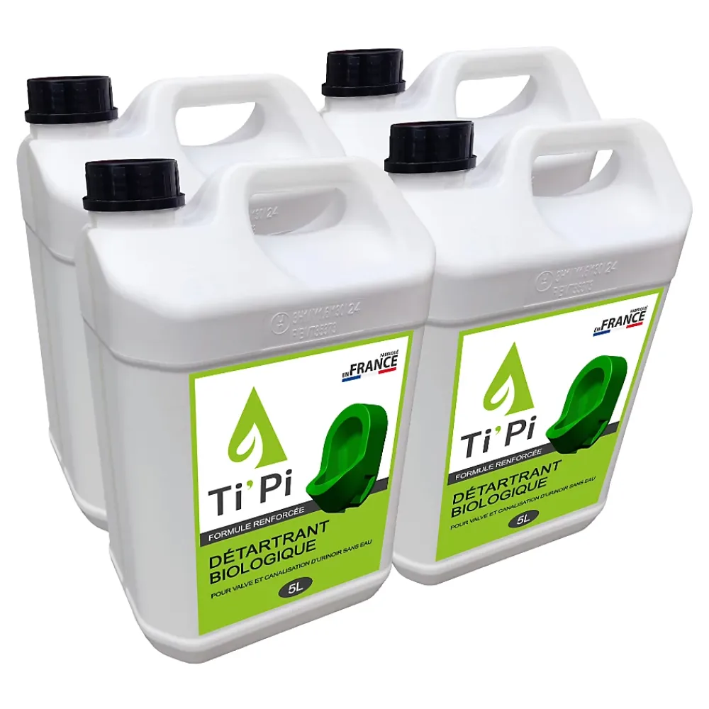 Ti'Pi Détratrant biologique pour valve et canalisations - Formule renforcée - Urinoir - 4x5L* Déboucheur