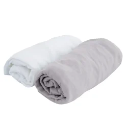 Duo de draps housse en jersey (70x140 cm - Gris Perle)>Domiva Best