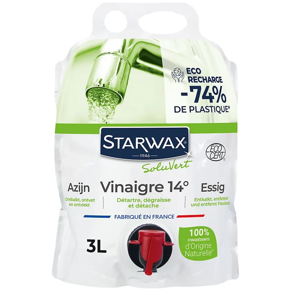 Soluvert Eco-recharge vinaigre 14° Starwax 3L* Vinaigre Ménager