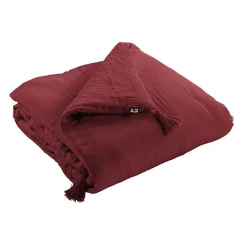 Edredon Gaïa Lie de Vin 90 x 200 cm>L'Effet Papillon Discount