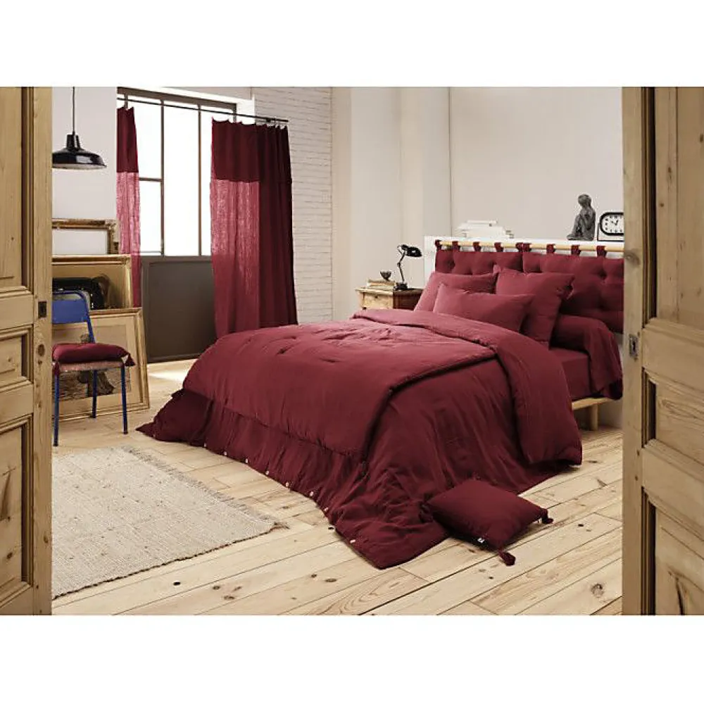 Edredon Gaïa Lie de Vin 90 x 200 cm>L'Effet Papillon Discount