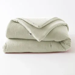 L'Effet Papillon Edredon ou Bout de lit "Gaïa" toutes dimensions "Gaze de Coton" - Gaia Vert d'Eau - 180 x 240 cm* Boutis, Couvre-Lit, Édredon