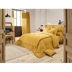 Edredon ou Bout de lit "Gaïa" toutes dimensions "Gaze de Coton" - Gaïa Safran - 150 x 150 cm>L'Effet Papillon Clearance