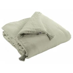 Edredon ou Bout de lit "Gaïa" toutes dimensions "Gaze de Coton" - Gaïa Vert d'Eau - 90 x 200 cm>L'Effet Papillon Outlet