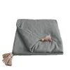 Edredon Panama avec pompons en jute (90x190 cm - Gris clair)>Home Maison Clearance