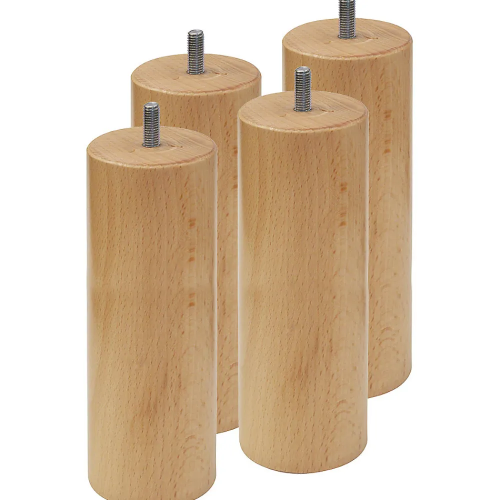 ELEA - Jeu de 4 pieds 20 cm naturel pour sommier tapissier>Altobuy Outlet