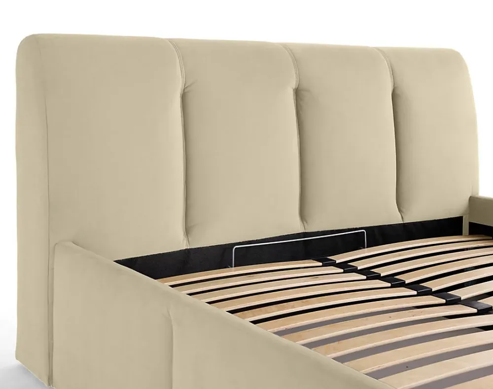 Lisa Design Elysia - lit coffre - 140x190 - en velours - sommier inclus -* Lit Coffre