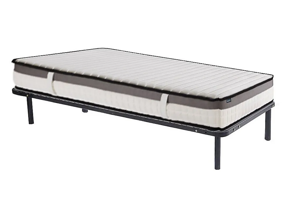 Ensemble 90 x 200 cm cadre à lattes + matelas mousse mémoire de forme ép.19cm - ORTHOMEMORY de YSMÉE>Vente-unique New