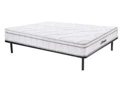 Vente-unique Ensemble 160 x 200 cm cadre à lattes + matelas ressorts 3 zones et mémoire de forme ép.20cm - WOLKENTANZ de YSMÉE* Ensemble Sommier Et Matelas