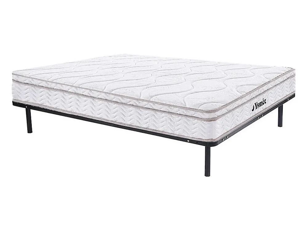 Vente-unique Ensemble 160 x 200 cm cadre à lattes + matelas ressorts 3 zones et mémoire de forme ép.20cm - WOLKENTANZ de YSMÉE* Ensemble Sommier Et Matelas