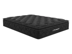 Vente-unique Ensemble 160 x 200 cm cadre à lattes + matelas ressorts ensachés surmatelas intégré ép.28cm - BLACK DREAM de YSMÉE* Ensemble Sommier Et Matelas