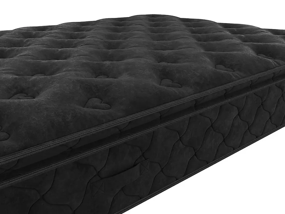Vente-unique Ensemble 160 x 200 cm cadre à lattes + matelas ressorts ensachés surmatelas intégré ép.28cm - BLACK DREAM de YSMÉE* Ensemble Sommier Et Matelas