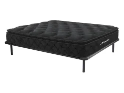 Vente-unique Ensemble 160 x 200 cm cadre à lattes + matelas ressorts ensachés surmatelas intégré ép.28cm - BLACK DREAM de YSMÉE* Ensemble Sommier Et Matelas
