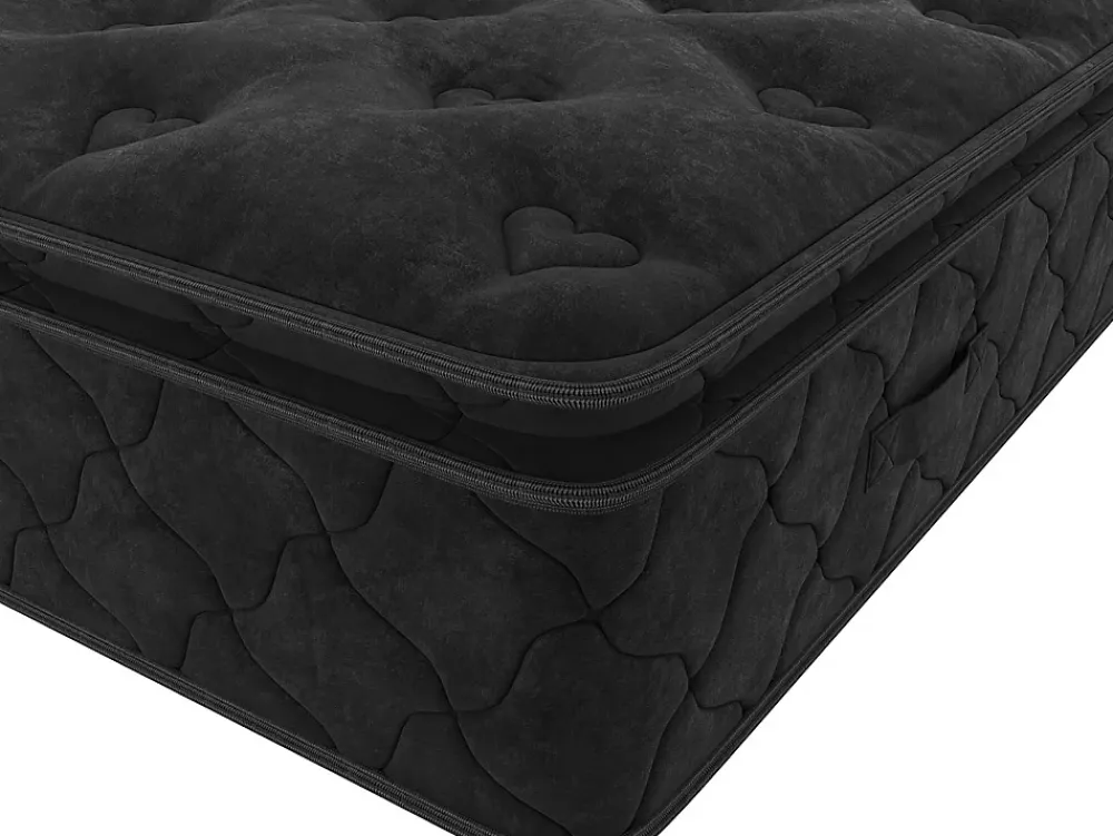 Vente-unique Ensemble 160 x 200 cm cadre à lattes + matelas ressorts ensachés surmatelas intégré ép.28cm - BLACK DREAM de YSMÉE* Ensemble Sommier Et Matelas