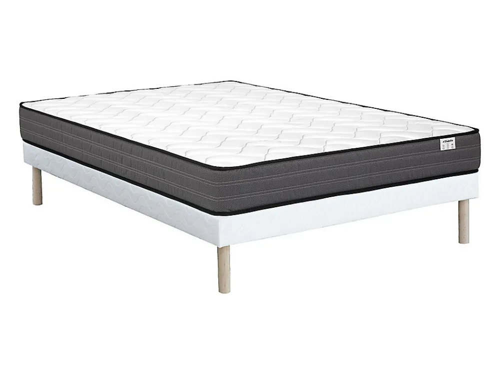 Ensemble 140 x 190 cm sommier + matelas ressorts ensachés ép.20cm - AMBRACIE de YSMÉE>Vente-unique Online
