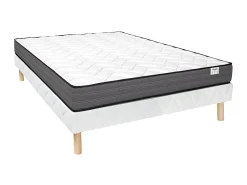 Ensemble 140 x 190 cm sommier + matelas ressorts ensachés ép.20cm - AMBRACIE de YSMÉE>Vente-unique Online