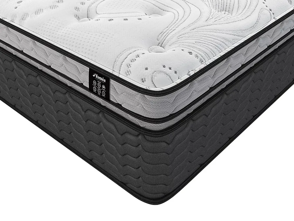 Vente-unique Ensemble 140 x 190 cm sommier + matelas hybride ressorts ensachés et surmatelas intégré ép.30cm - GAMIANI de YSMÉE* Ensemble Sommier Et Matelas