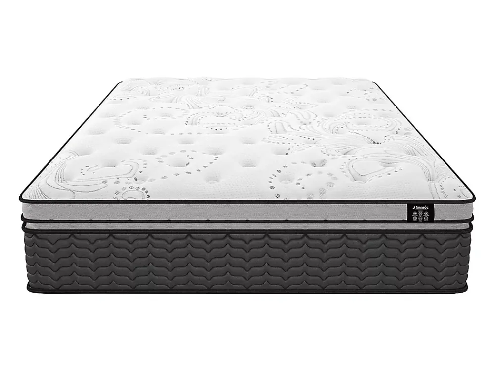 Vente-unique Ensemble 140 x 190 cm sommier + matelas hybride ressorts ensachés et surmatelas intégré ép.30cm - GAMIANI de YSMÉE* Ensemble Sommier Et Matelas