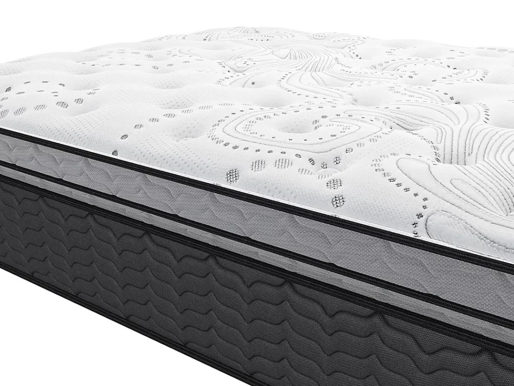 Vente-unique Ensemble 140 x 190 cm sommier + matelas hybride ressorts ensachés et surmatelas intégré ép.30cm - GAMIANI de YSMÉE* Ensemble Sommier Et Matelas