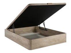 Vente-unique Ensemble 140 x 190 cm sommier coffre naturel clair + matelas ressorts ensachés 7 zones et mémoire de forme ép.24cm - MERISI de* Ensemble Sommier Et Matelas