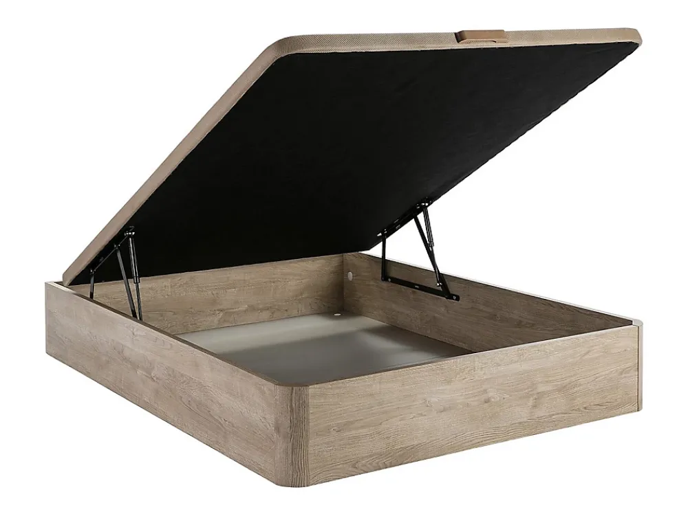 Vente-unique Ensemble 140 x 190 cm sommier coffre naturel clair + matelas ressorts ensachés 7 zones et mémoire de forme ép.24cm - MERISI de* Ensemble Sommier Et Matelas