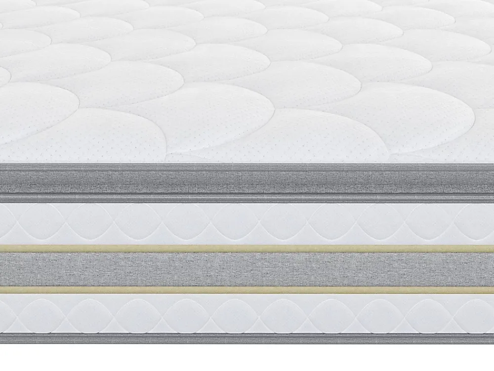 Vente-unique Ensemble 140 x 190 cm sommier coffre blanc + matelas ressorts ensachés et surmatelas intégré ép.29cm - CANTERBURY de YSMÉE* Ensemble Sommier Et Matelas
