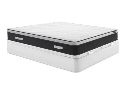 Vente-unique Ensemble 180 x 200 cm sommier coffre blanc + matelas hybride ressorts ensachés et mémoire de forme ép.25cm - ASTRIA Art Collection* Ensemble Sommier Et Matelas