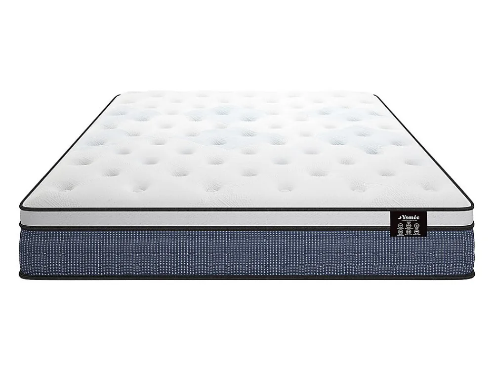 Ensemble 160 x 200 cm sommier coffre naturel clair + matelas ressorts ensachés 7 zones et accueil gel à mémoire de forme ép.23cm ->Vente-unique Sale