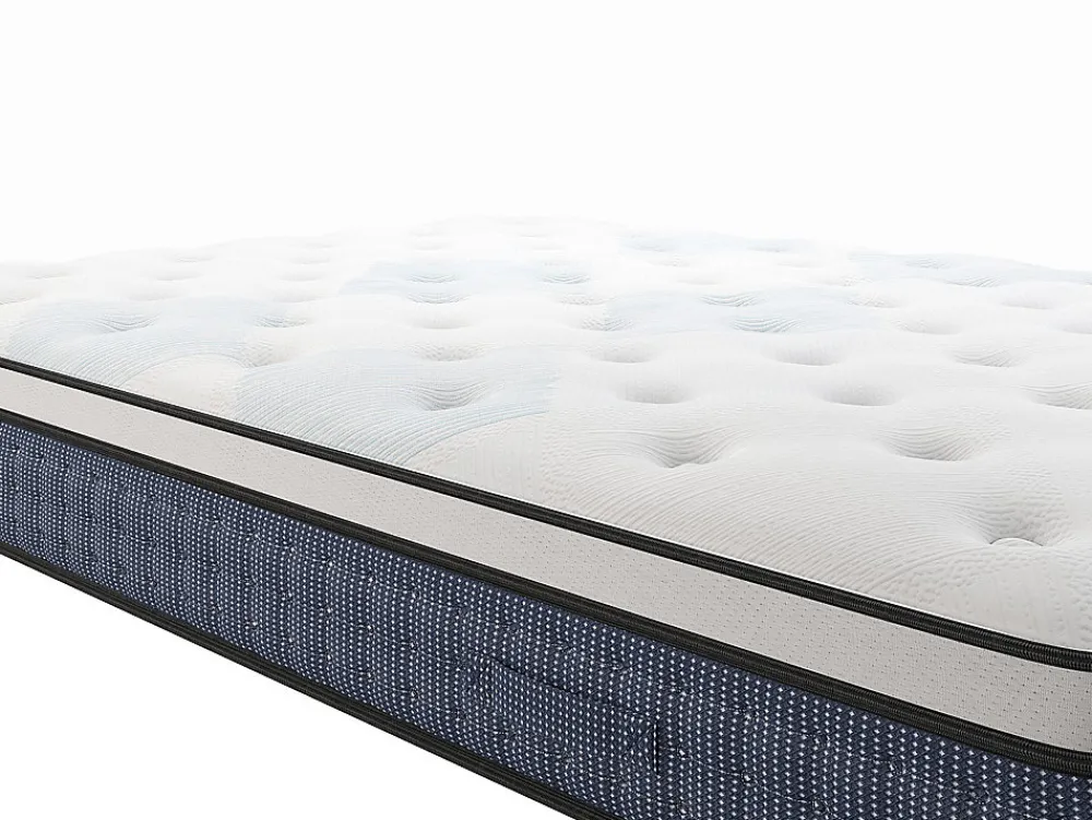 Ensemble 160 x 200 cm sommier coffre naturel clair + matelas ressorts ensachés 7 zones et accueil gel à mémoire de forme ép.23cm ->Vente-unique Sale