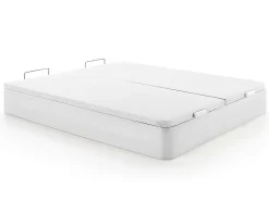 Vente-unique Ensemble 180 x 200 cm sommier coffre blanc + matelas hybride ressorts ensachés 7 zones et mousse haute résilience ép.26cm - AUDACE* Ensemble Sommier Et Matelas