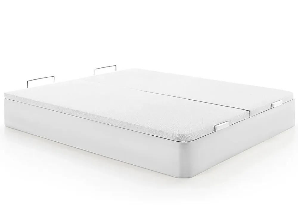 Vente-unique Ensemble 180 x 200 cm sommier coffre blanc + matelas hybride ressorts ensachés 7 zones et mousse haute résilience ép.26cm - AUDACE* Ensemble Sommier Et Matelas