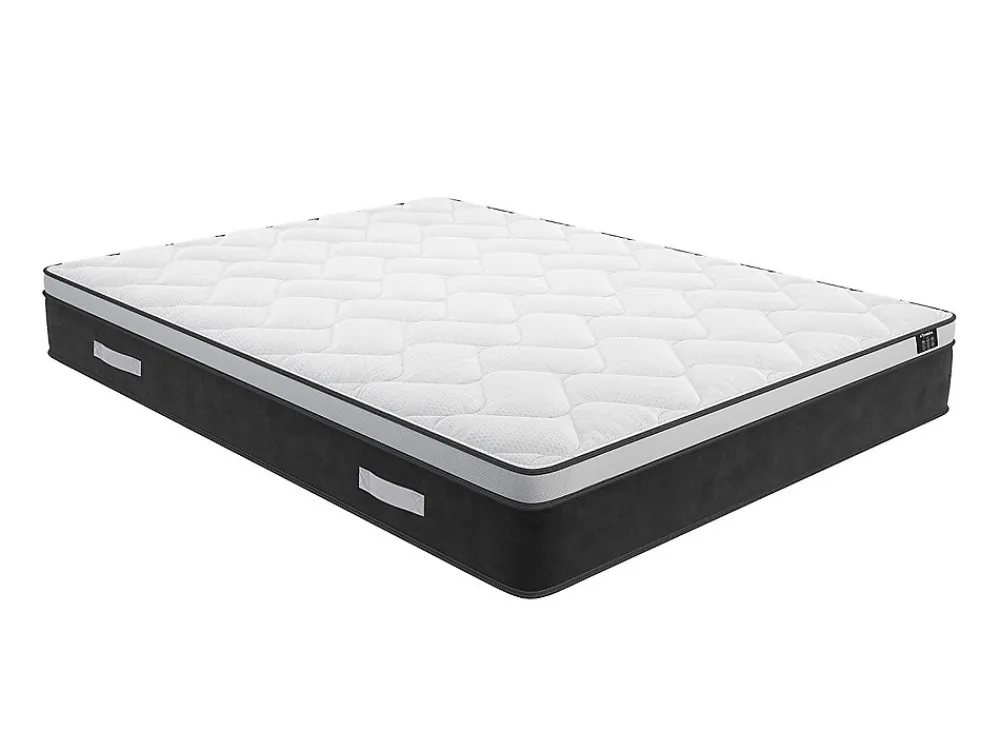 Ensemble 160 x 200 cm sommier coffre blanc + matelas hybride ressorts ensachés et mémoire de forme ép.25cm - ASTRIA Art Collection>Vente-unique Outlet
