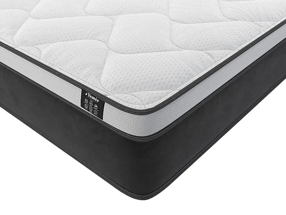 Ensemble 160 x 200 cm sommier coffre blanc + matelas hybride ressorts ensachés et mémoire de forme ép.25cm - ASTRIA Art Collection>Vente-unique Outlet