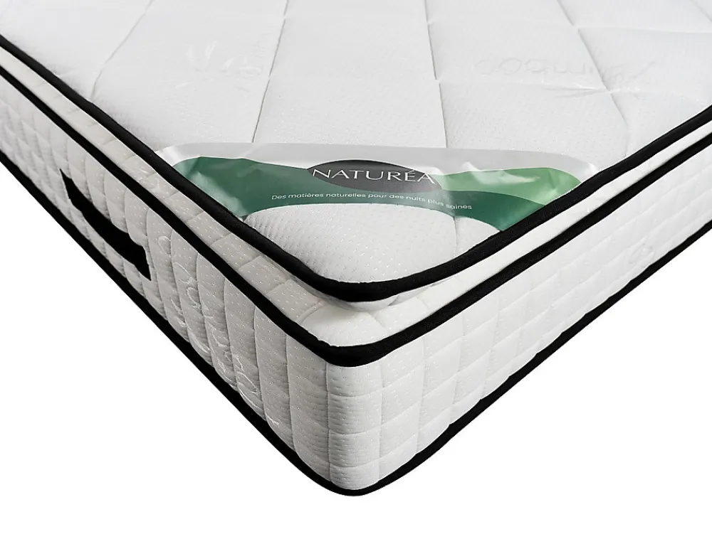 Ensemble 180 x 200 cm sommier coffre naturel clair + matelas mousse et coutil bambou ép.23cm - ADANA de NATUREA>Vente-unique Online