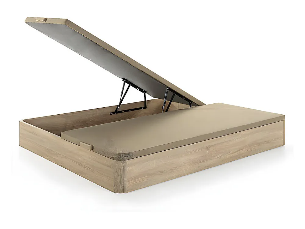 Ensemble 180 x 200 cm sommier coffre naturel clair + matelas mousse et coutil bambou ép.23cm - ADANA de NATUREA>Vente-unique Online