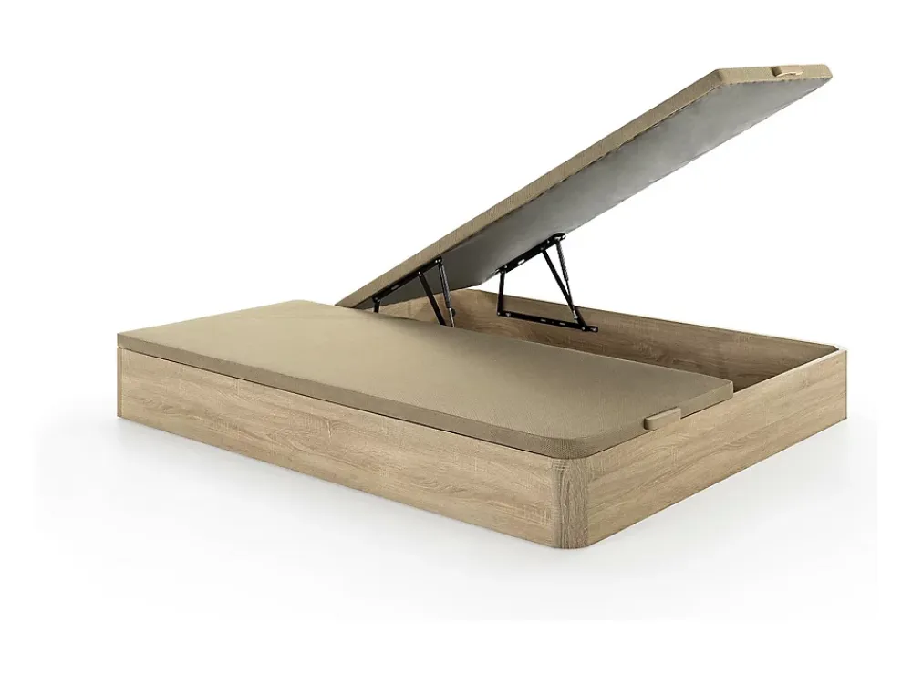 Vente-unique Ensemble 180 x 200 cm sommier coffre naturel clair + matelas ressorts ensachés 7 zones et accueil gel à mémoire de forme ép.23cm -* Ensemble Sommier Et Matelas