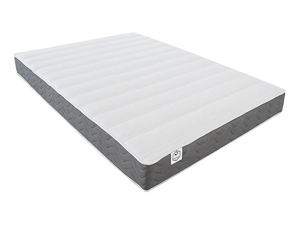 Ensemble 160 x 200 cm sommier coffre avec tiroir naturel clair + matelas mousse HD mémoire de forme et tissu 3D respirant ép.18cm>Vente-unique Best