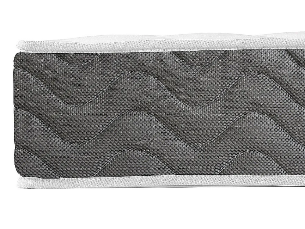 Ensemble 160 x 200 cm sommier coffre avec tiroir naturel clair + matelas mousse HD mémoire de forme et tissu 3D respirant ép.18cm>Vente-unique Best