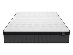 Vente-unique Ensemble 160 x 200 cm sommier coffre blanc + matelas hybride ressorts ensachés 7 zones et gel à mémoire de forme ép.25cm - TOLCA* Ensemble Sommier Et Matelas