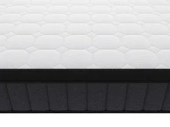 Vente-unique Ensemble 160 x 200 cm sommier coffre blanc + matelas hybride ressorts ensachés 7 zones et gel à mémoire de forme ép.25cm - TOLCA* Ensemble Sommier Et Matelas