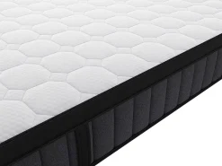 Vente-unique Ensemble 160 x 200 cm sommier coffre blanc + matelas hybride ressorts ensachés 7 zones et gel à mémoire de forme ép.25cm - TOLCA* Ensemble Sommier Et Matelas
