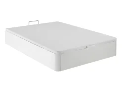 Vente-unique Ensemble 160 x 200 cm sommier coffre blanc + matelas hybride ressorts ensachés 7 zones et gel à mémoire de forme ép.25cm - TOLCA* Ensemble Sommier Et Matelas