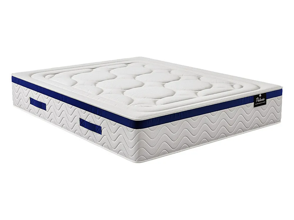Ensemble 180 x 200 cm sommier coffre naturel clair + matelas hybride ressorts ensachés ép.30cm - MARQUIS de PALACIO>Vente-unique New
