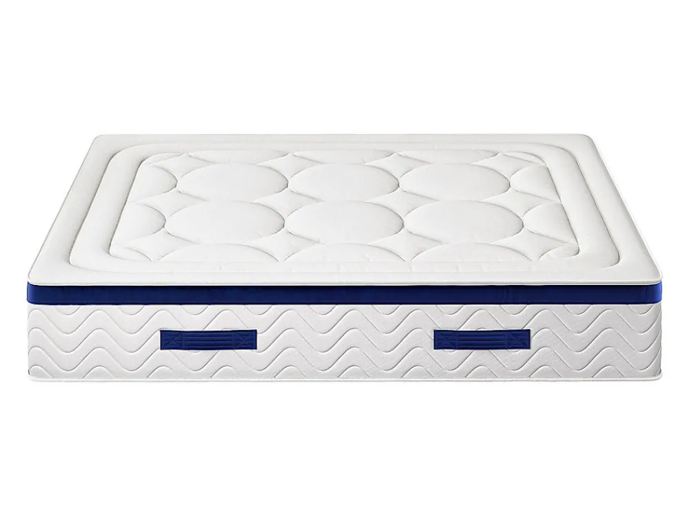 Ensemble 180 x 200 cm sommier coffre naturel clair + matelas hybride ressorts ensachés ép.30cm - MARQUIS de PALACIO>Vente-unique New